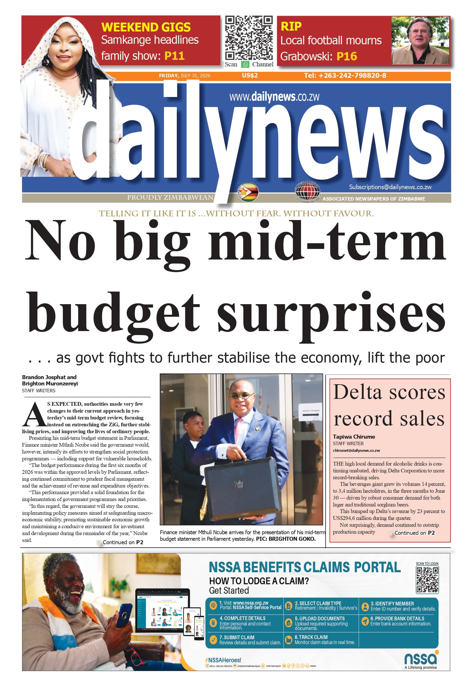 Friday 31 July 2026
